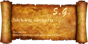 Sárkány Gergely névjegykártya